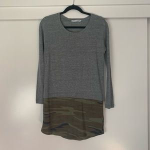 Alternative Apparel Gray and camo tunic dress
